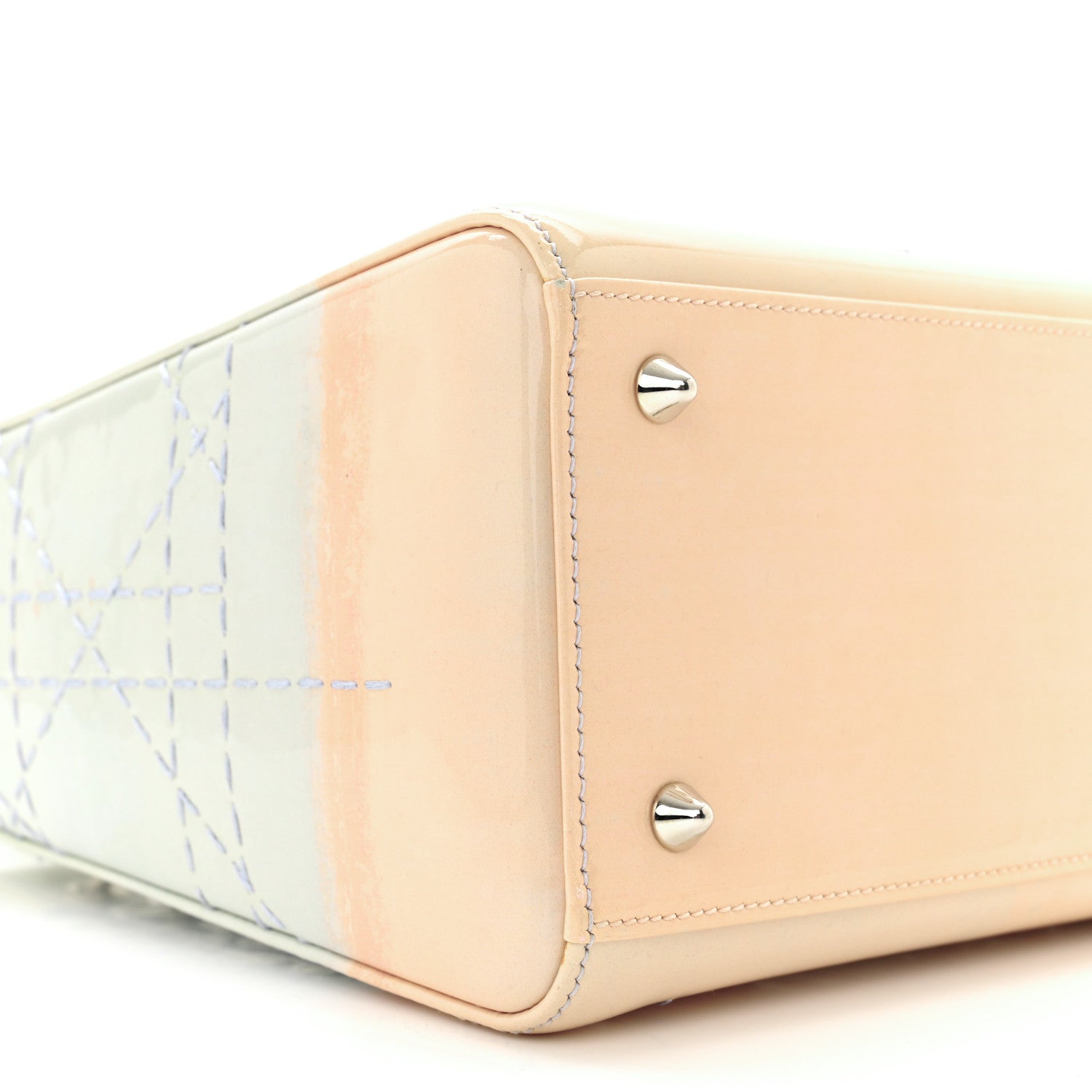 Christian Dior Patent Cannage Gradient Medium Lady Dior Blue Coral 9 of 10