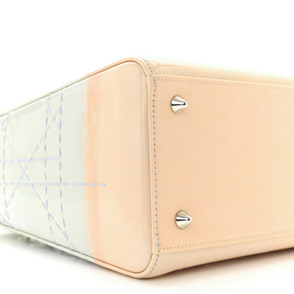 Christian Dior Patent Cannage Gradient Medium Lady Dior Blue Coral 9 of 10