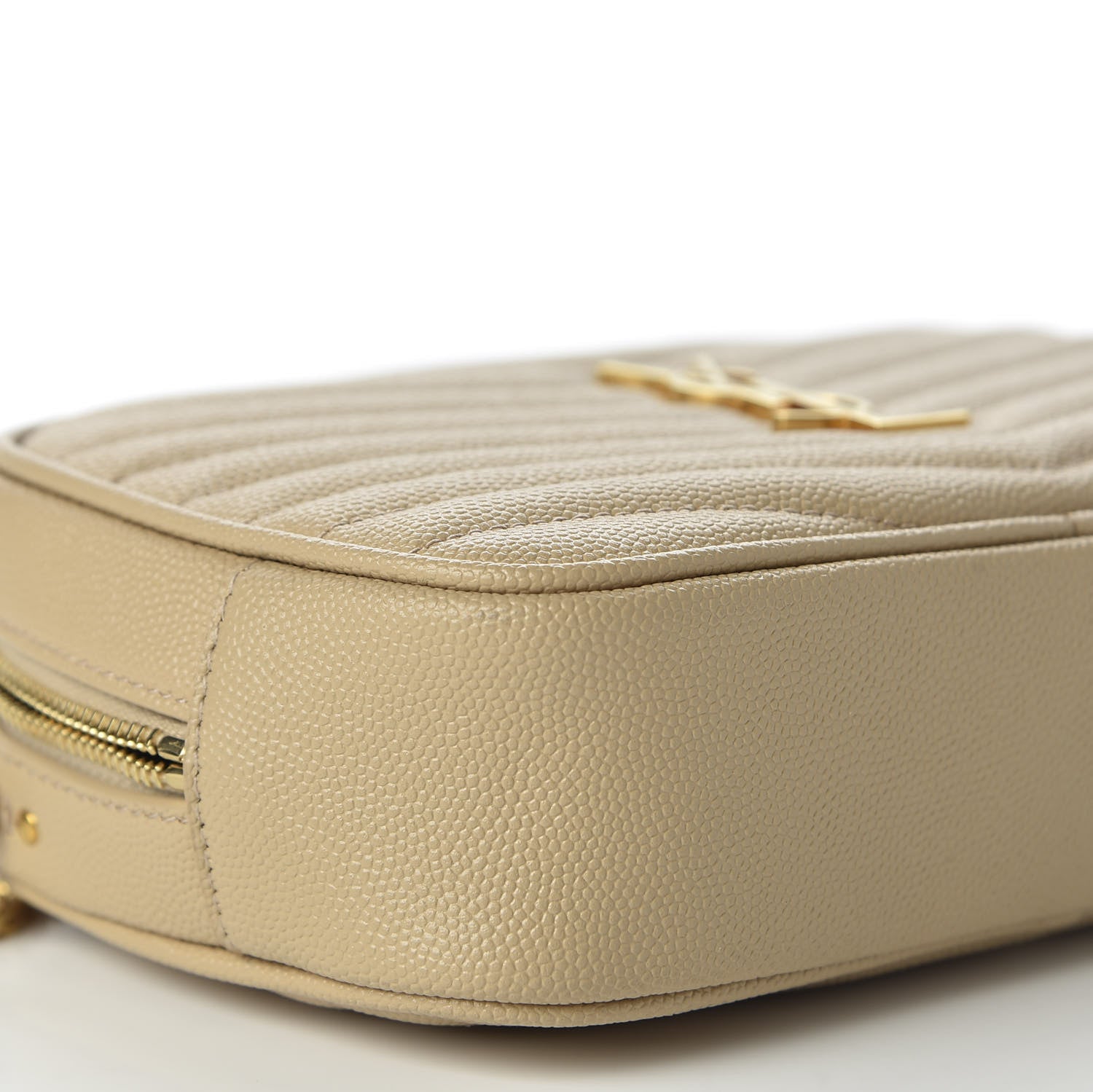 Saint Laurent Grain De Poudre Matelasse Monogram Mini Lou Camera Bag Dark Latte 5 of 10
