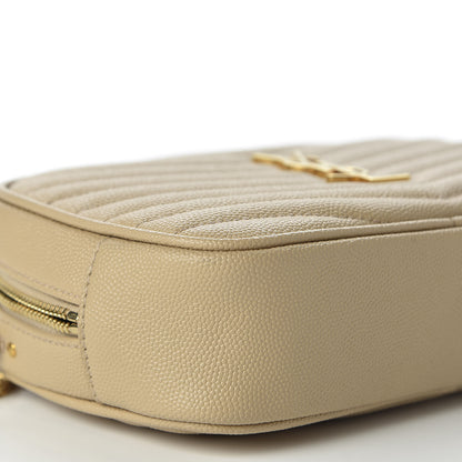 Saint Laurent Grain De Poudre Matelasse Monogram Mini Lou Camera Bag Dark Latte 5 of 10