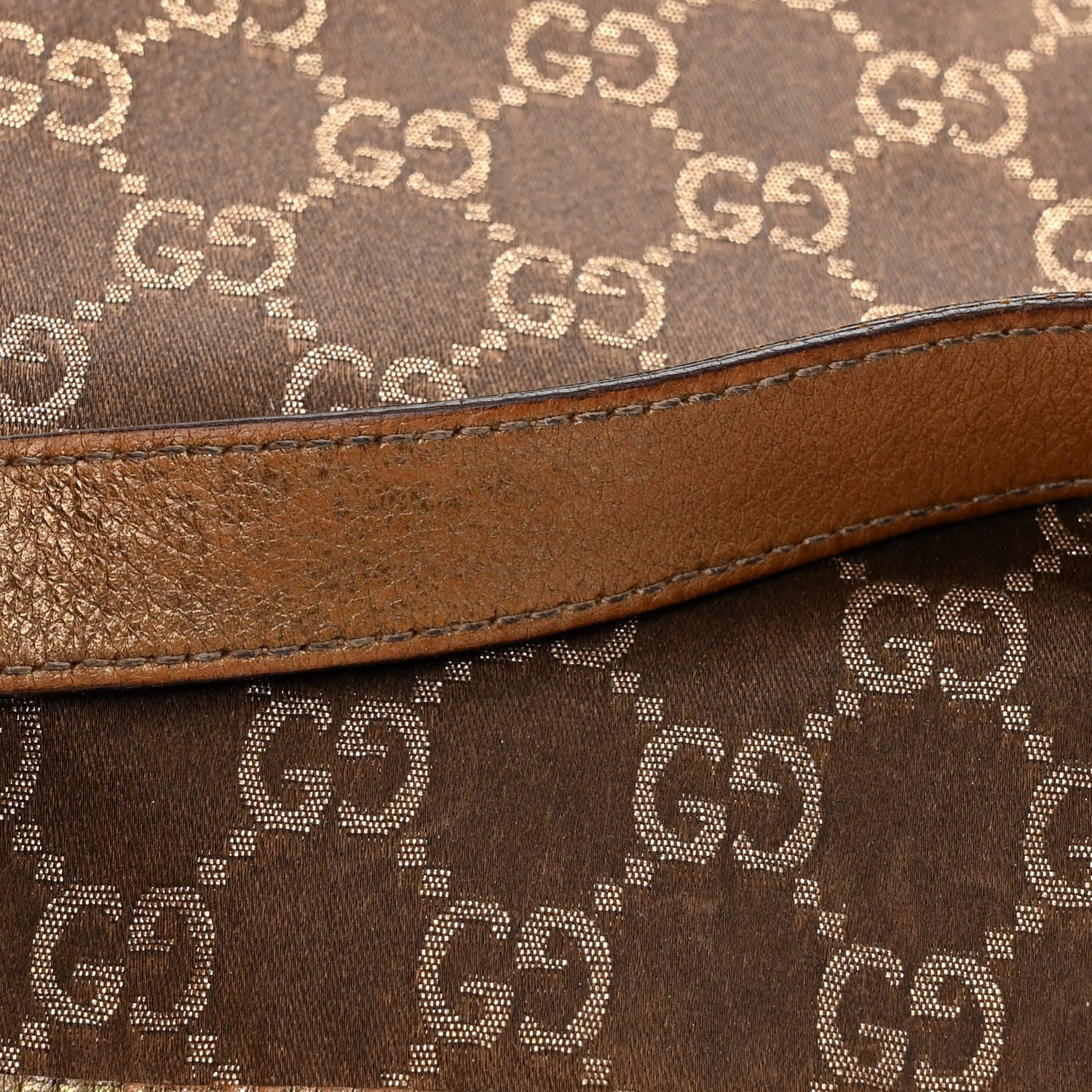 Gucci Satin Monogram Medium Abbey Shoulder Bag Bronze 12 of 13