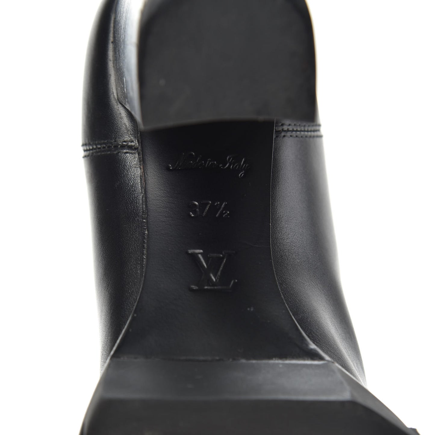 Calfskin Monogram Uniformes Chelsea Lug Sole 80mm Ankle Boots 37.5 Black