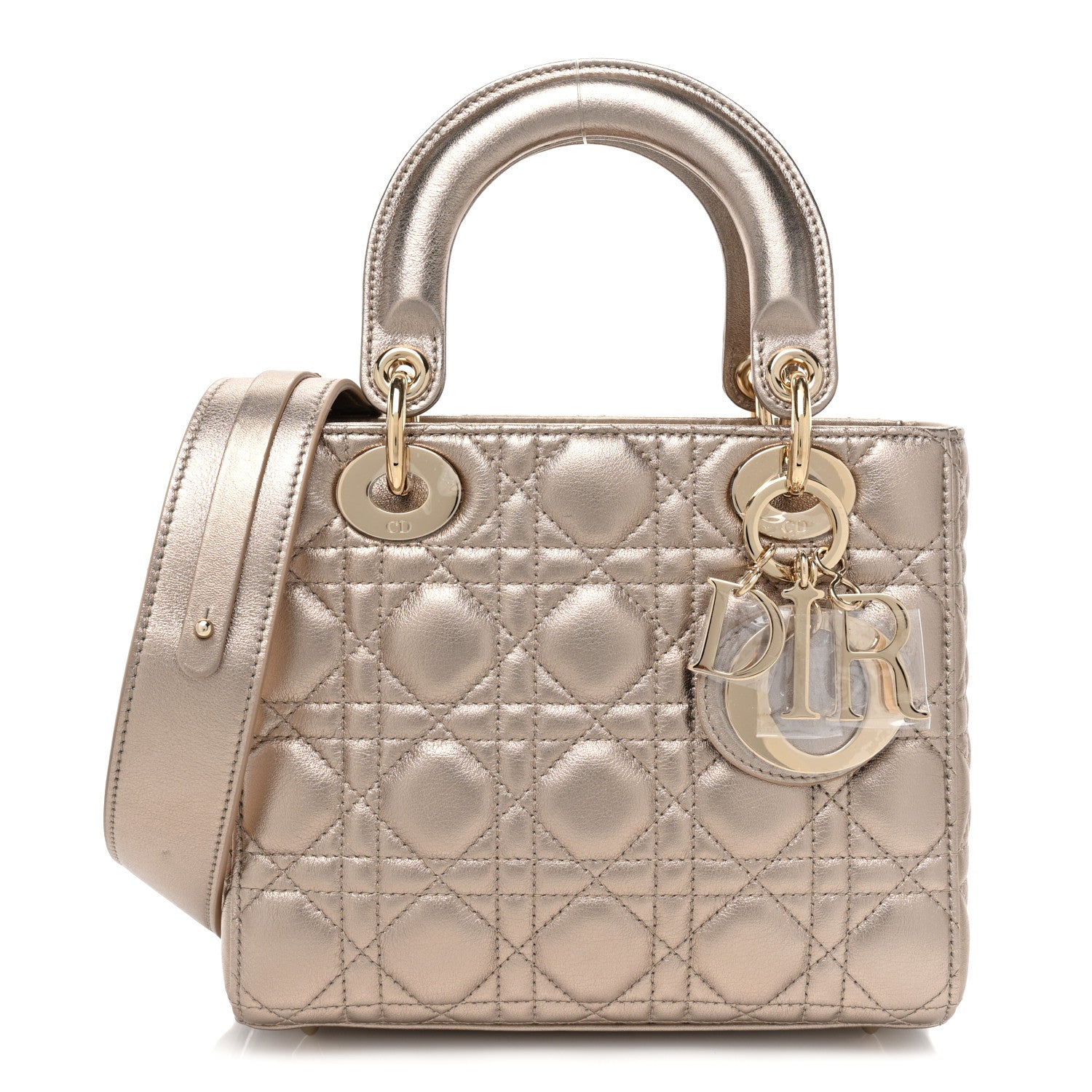 Christian Dior Metallic Calfskin Cannage Small My ABCDior Lady Dior Gold 1 of 7