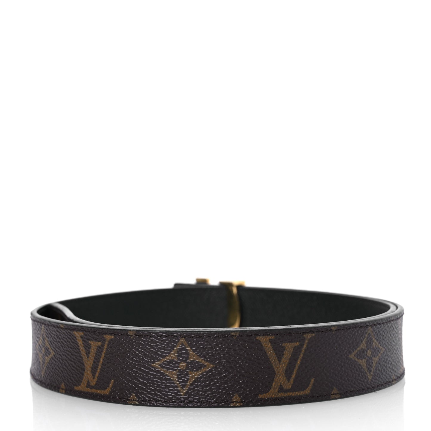 Calfskin Monogram 30mm LV Initiales Reversible Belt 80 32 Black