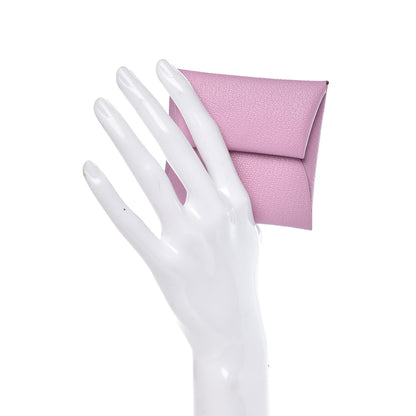 Hermes Chevre Mysore Bastia Coin Purse Mauve Sylvestre 2 of 8