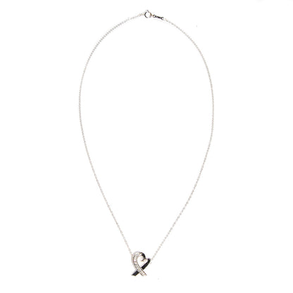 Tiffany 18K White Gold Diamond Small Paloma Picasso Loving Heart Necklace 3 of 7
