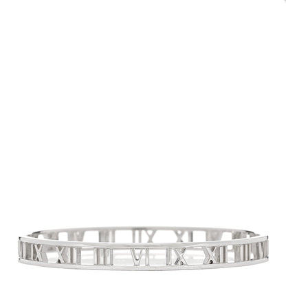 Tiffany Sterling Silver Narrow Atlas Open Bangle Bracelet 1 of 4