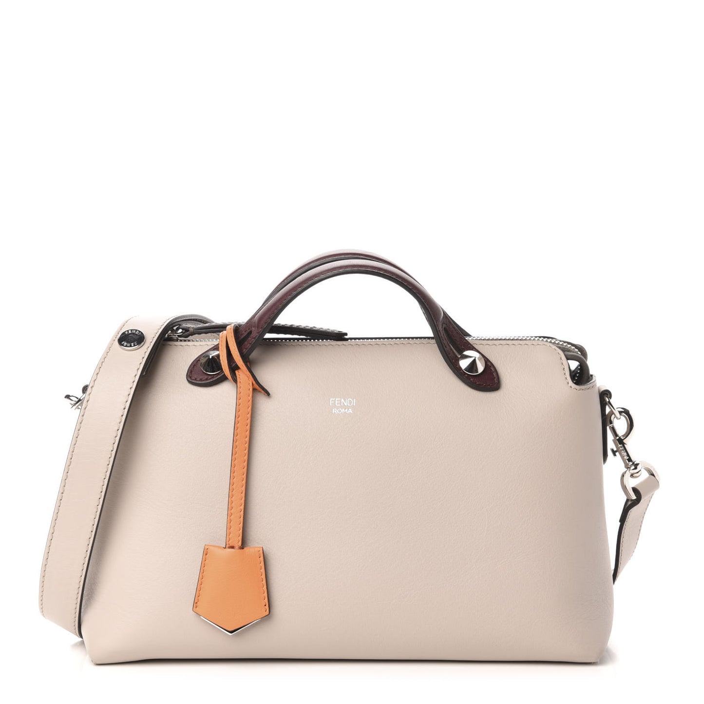 Vitello Dolce 4 Color Medium By The Way Boston Bag Grigio Polvere Arancio Multicolor