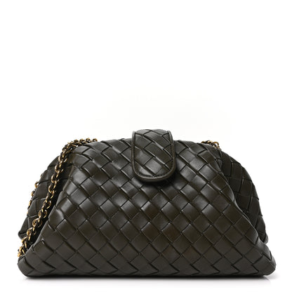 Bottega Veneta Nappa Intrecciato Teen The Lauren 1980 Clutch With Chain Kaki 1 of 9