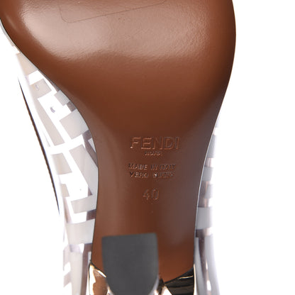 Fendi PVC Calfskin FF Colibri High-Heel Pumps 40 White Cuoio 5 of 8