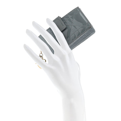 Christian Dior Patent Cannage Lady Dior 5 Gusset Card Holder Cloud Blue 2 of 8