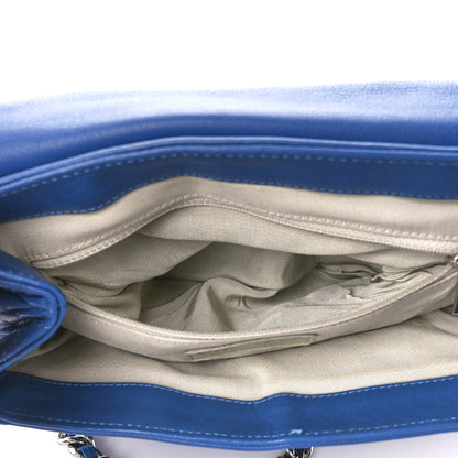 Chanel Washed Lambskin Quilted Medium Chain Around Messenger Blue 6 of 12