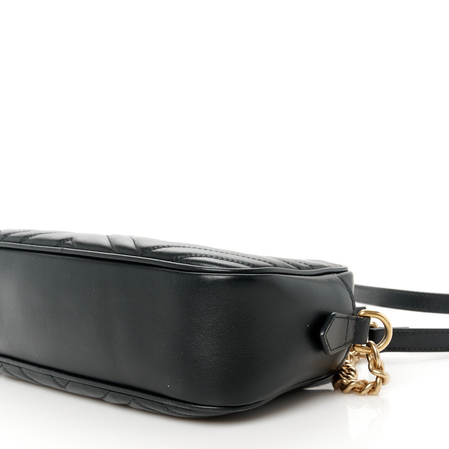 Gucci Calfskin Matelasse Small GG Marmont Chain Shoulder Bag Black 10 of 10