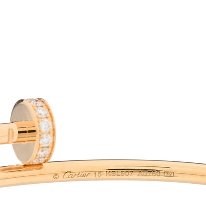 Cartier 18K Yellow Gold Diamond Small Juste Un Clou Bracelet 15 3 of 4