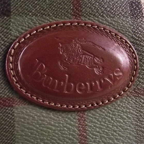 Burberry BURBERRYS Vintage Haymarket Check Shoulder Bag Green 6 of 8