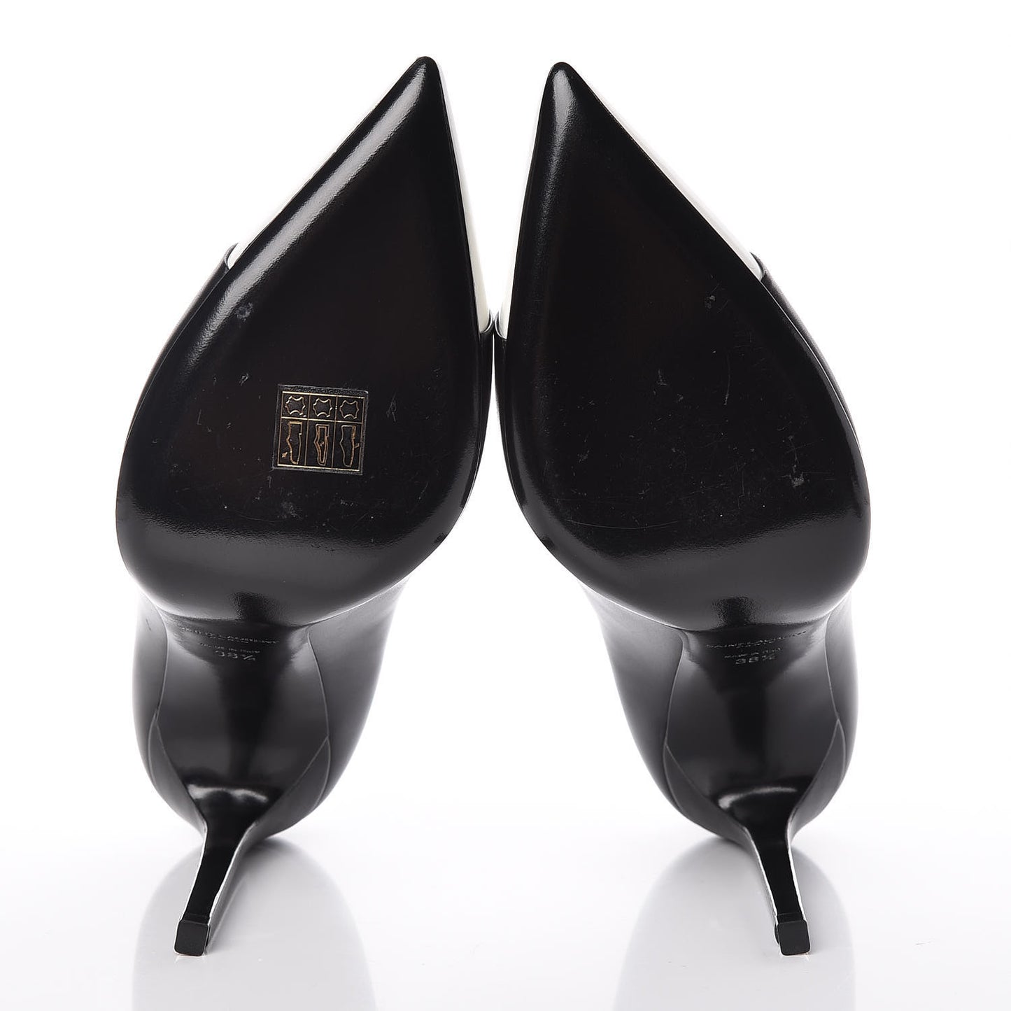 Calfskin Bi-Color Cap Toe 105 Pumps 38.5 Black Porcellana