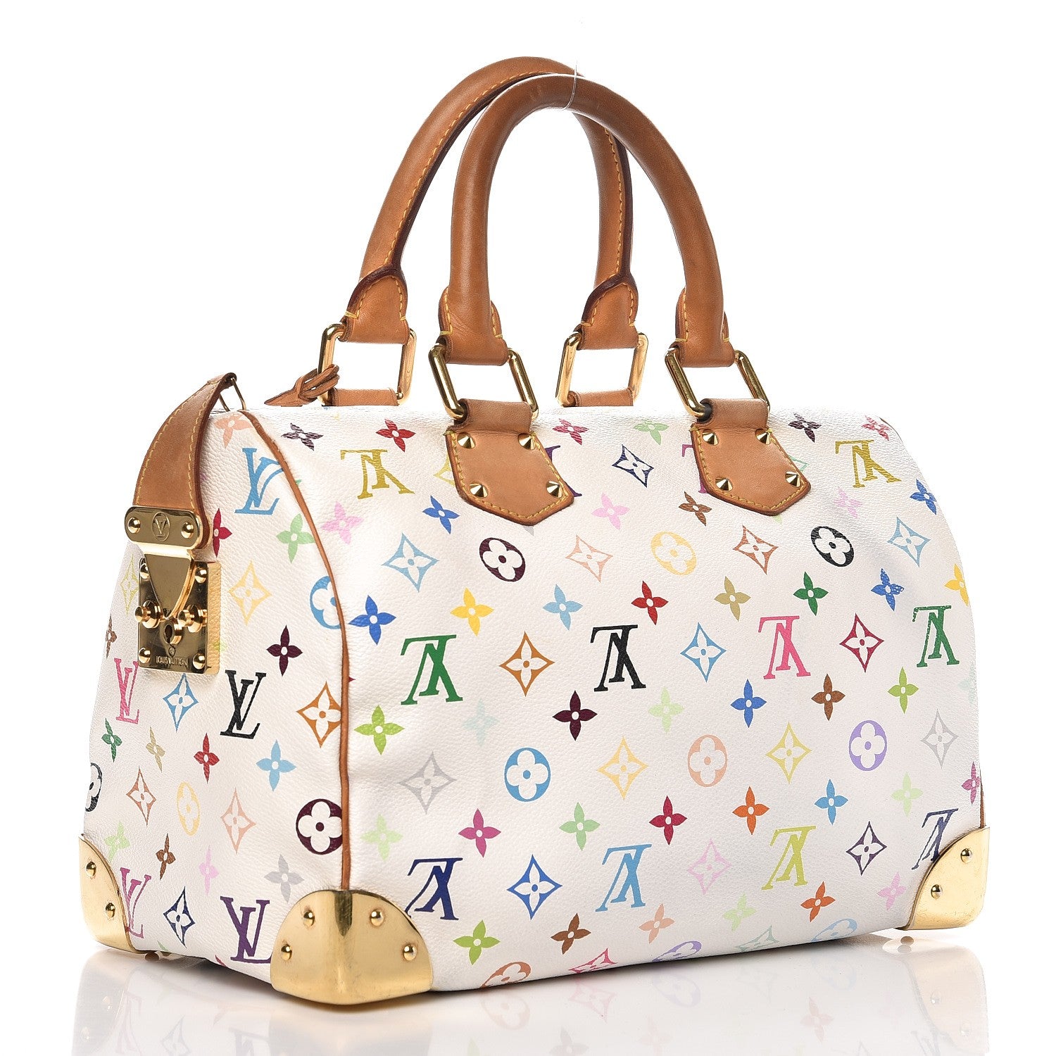 Louis Vuitton Monogram Multicolor Speedy 30 White 3 of 9