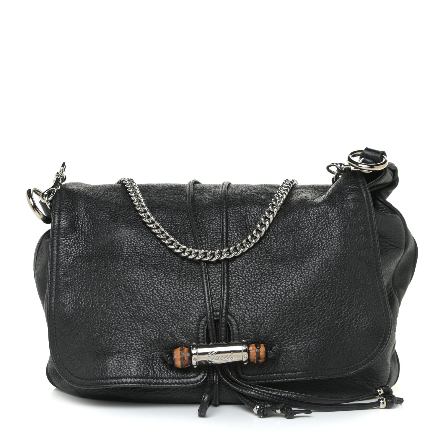 Gucci Calfskin Large Jungle Shoulder Bag Black 1 of 10
