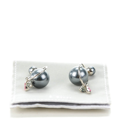 Christian Dior Pearl Crystal Mise En Dior Tribal Dangle Earrings Pink Grey 4 of 5