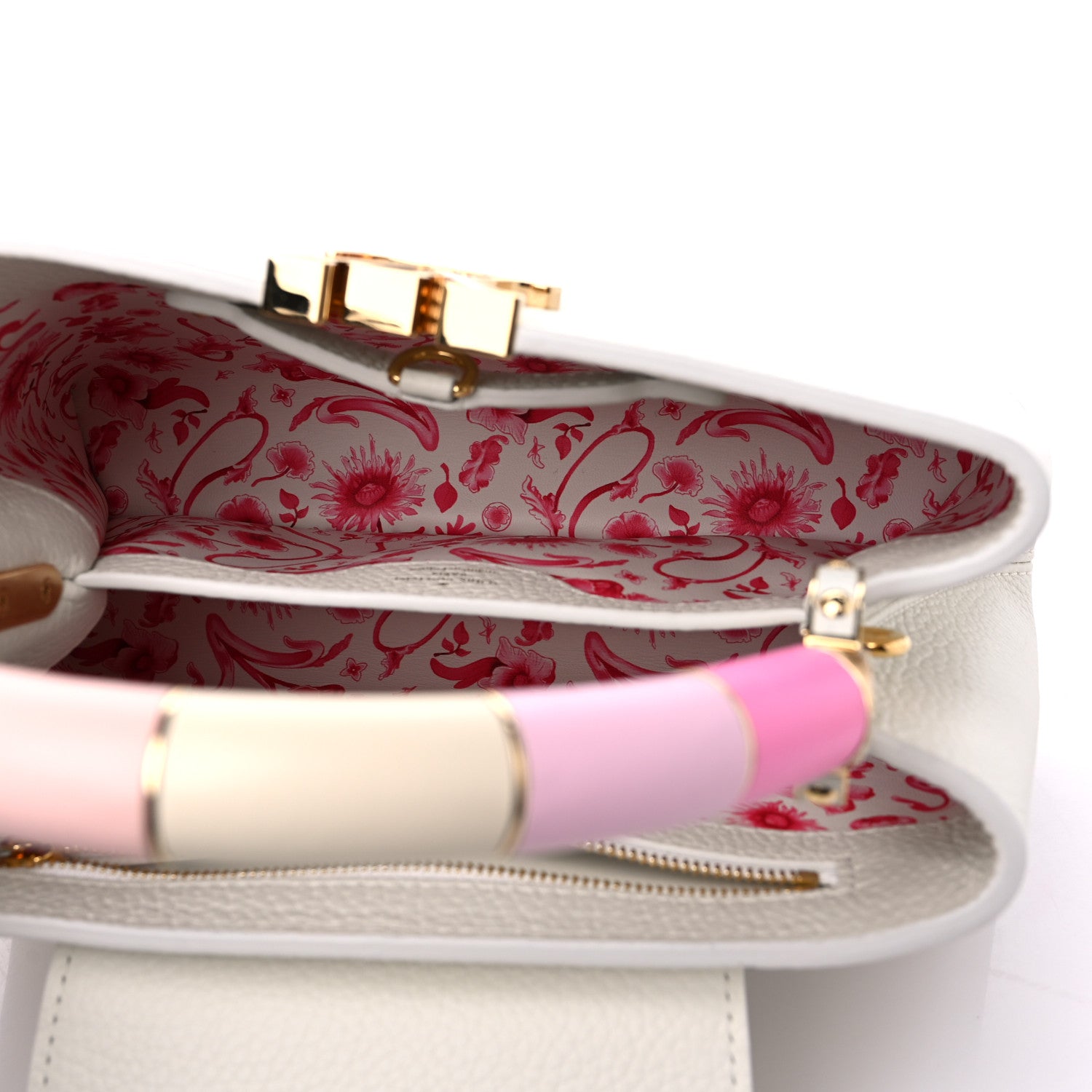 Louis Vuitton Taurillon Lambskin Calfskin Capucines BB Snow White 5 of 9