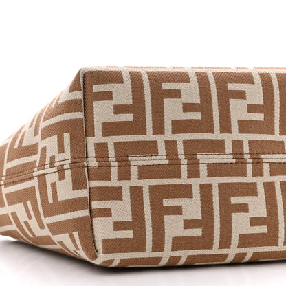 Fendi Fabric Calfskin FF Mini Roll Tote Beige Sand 9 of 12