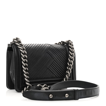Chanel Lambskin Pleated Small Boy Flap Black 3 of 14