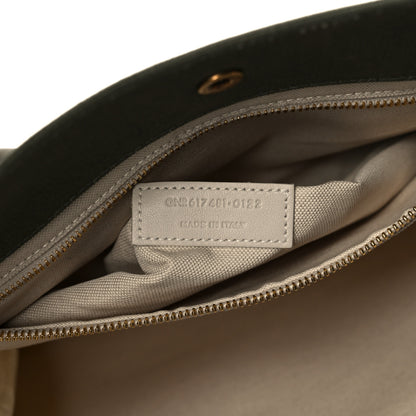 Saint Laurent Linen Calfskin Small Rive Gauche Tote Military Green Blanc Vintage 6 of 10