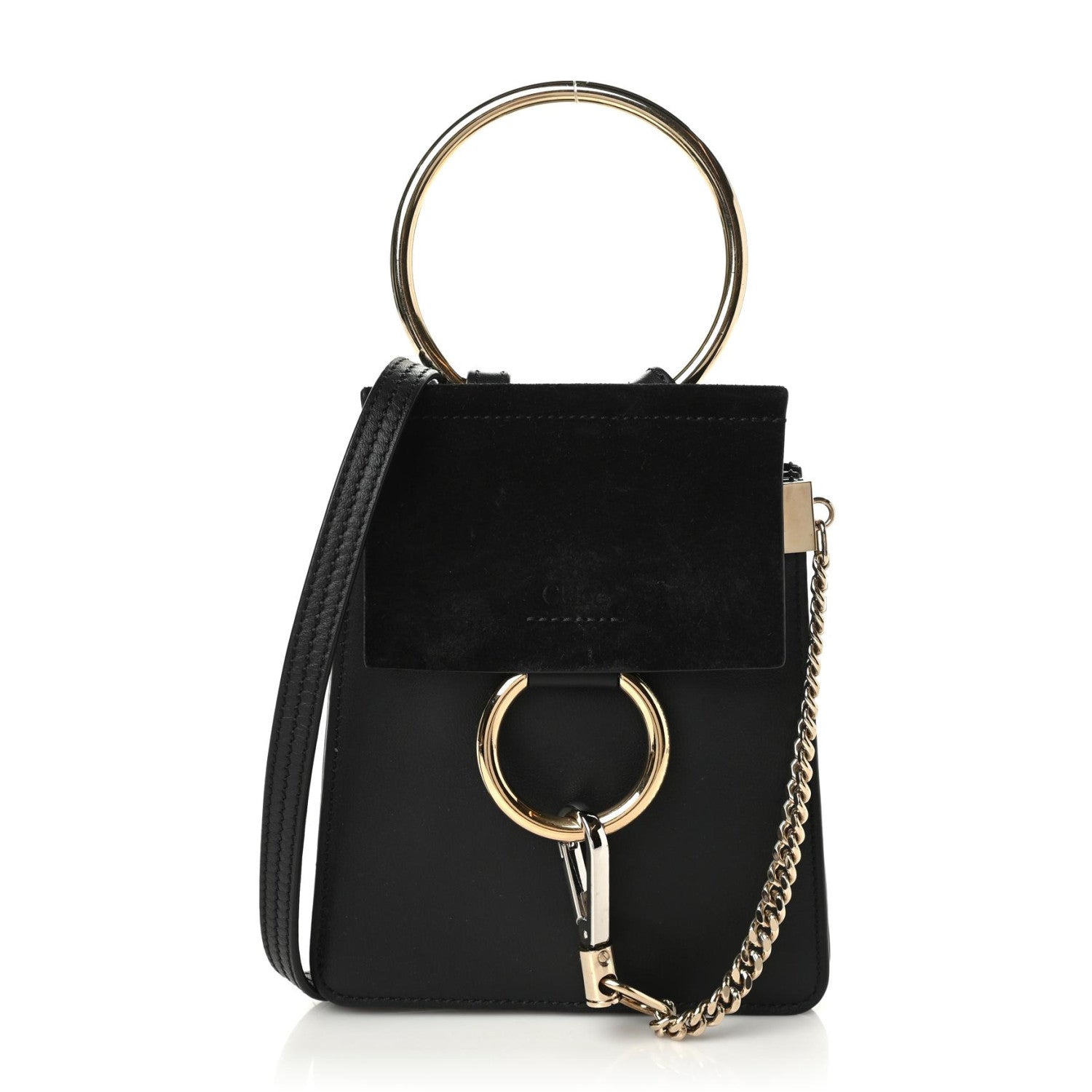 Chloe Suede Calfskin Mini Faye Bracelet Bag Black 1 of 10
