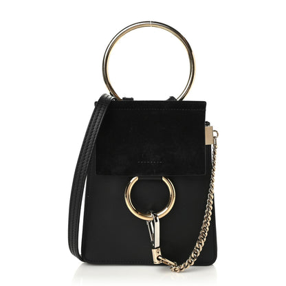 Chloe Suede Calfskin Mini Faye Bracelet Bag Black 1 of 10
