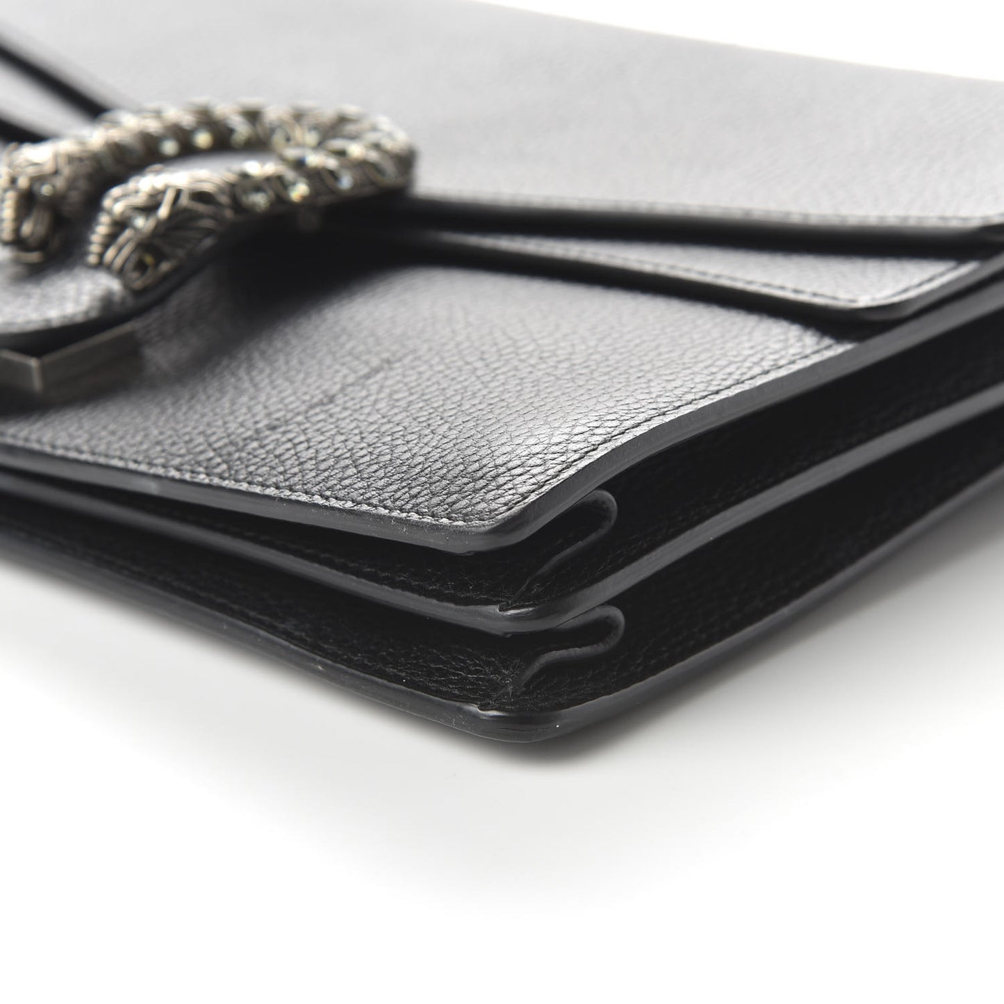 Dollar Calfskin Crystal Medium Dionysus Shoulder Bag Black Black Diamond