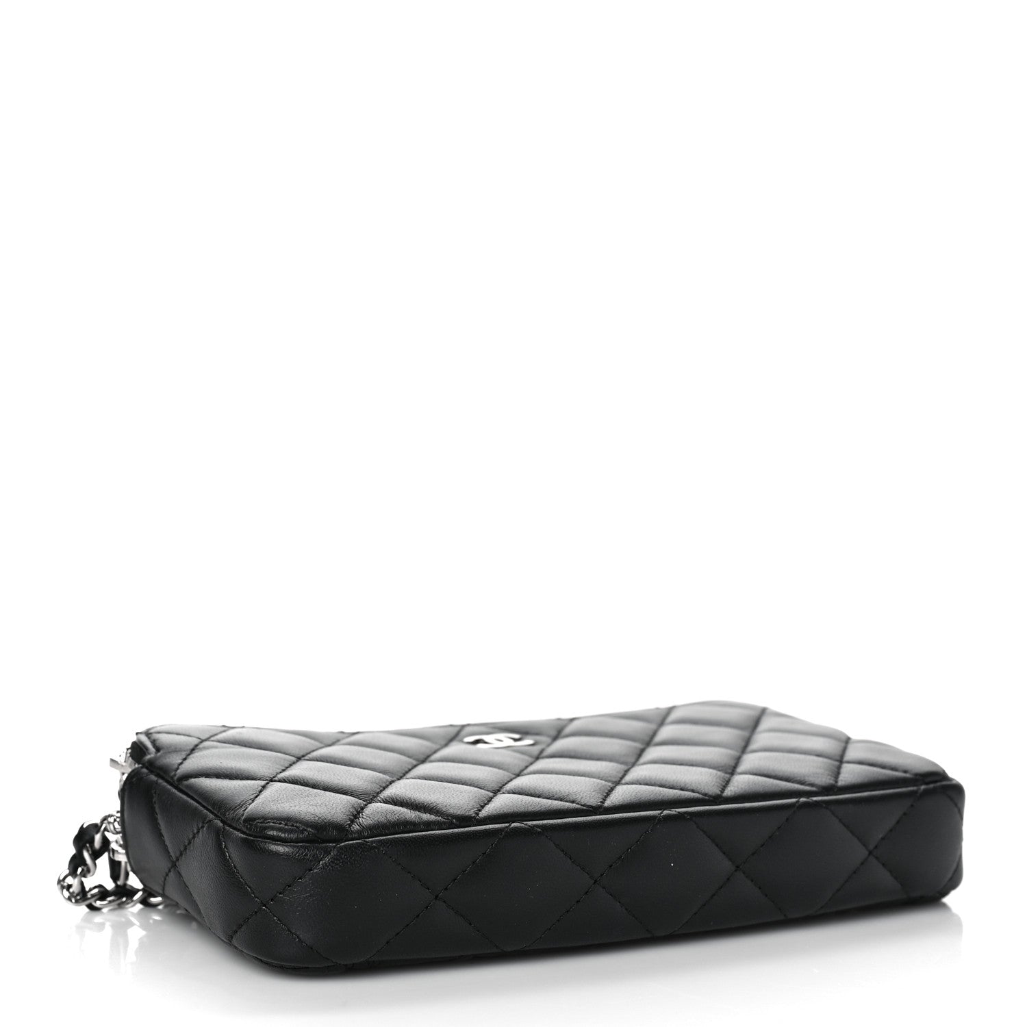 Chanel Lambskin Quilted Small Clutch With Chain Black 4 of 11