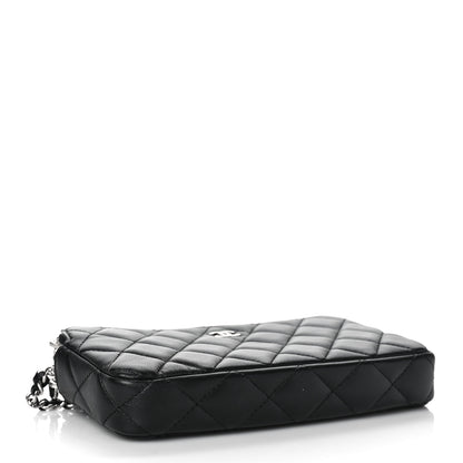 Chanel Lambskin Quilted Small Clutch With Chain Black 4 of 11