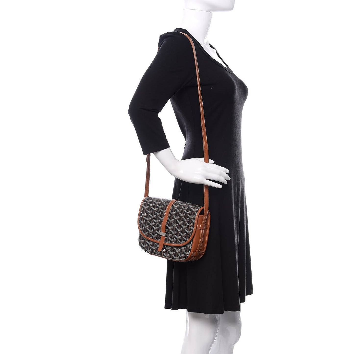 Goyardine Belvedere II PM Messenger Bag Black Gold