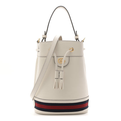 Gucci Glazed Textured Calfskin Web Small Ophidia Bucket Bag Mystic White 1 of 12