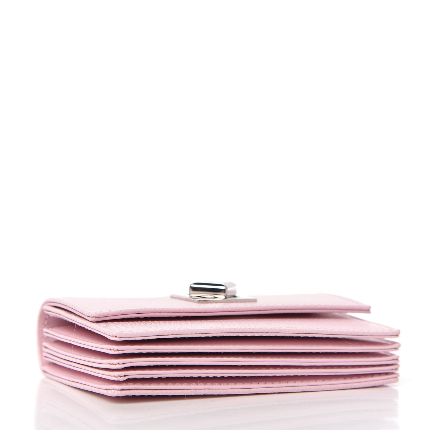 Grained Calfskin Turn Me Envelope Gusseted Card Holder Tea Rose