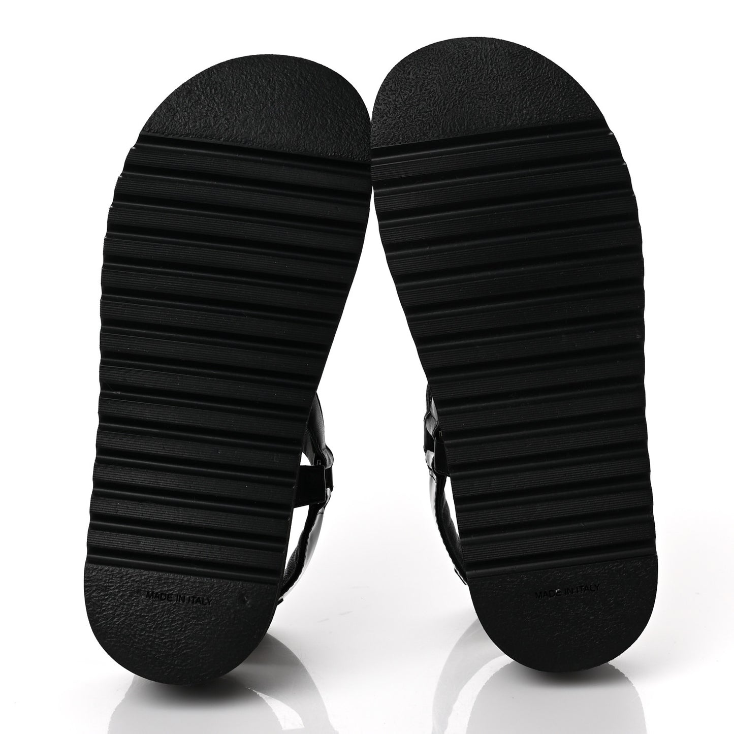 Lambskin Logo Platform Sandals 37 Black White