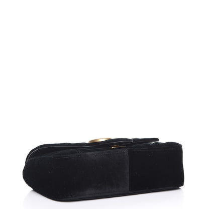 Gucci Velvet Matelasse Mini GG Marmont Shoulder Bag Black 4 of 7