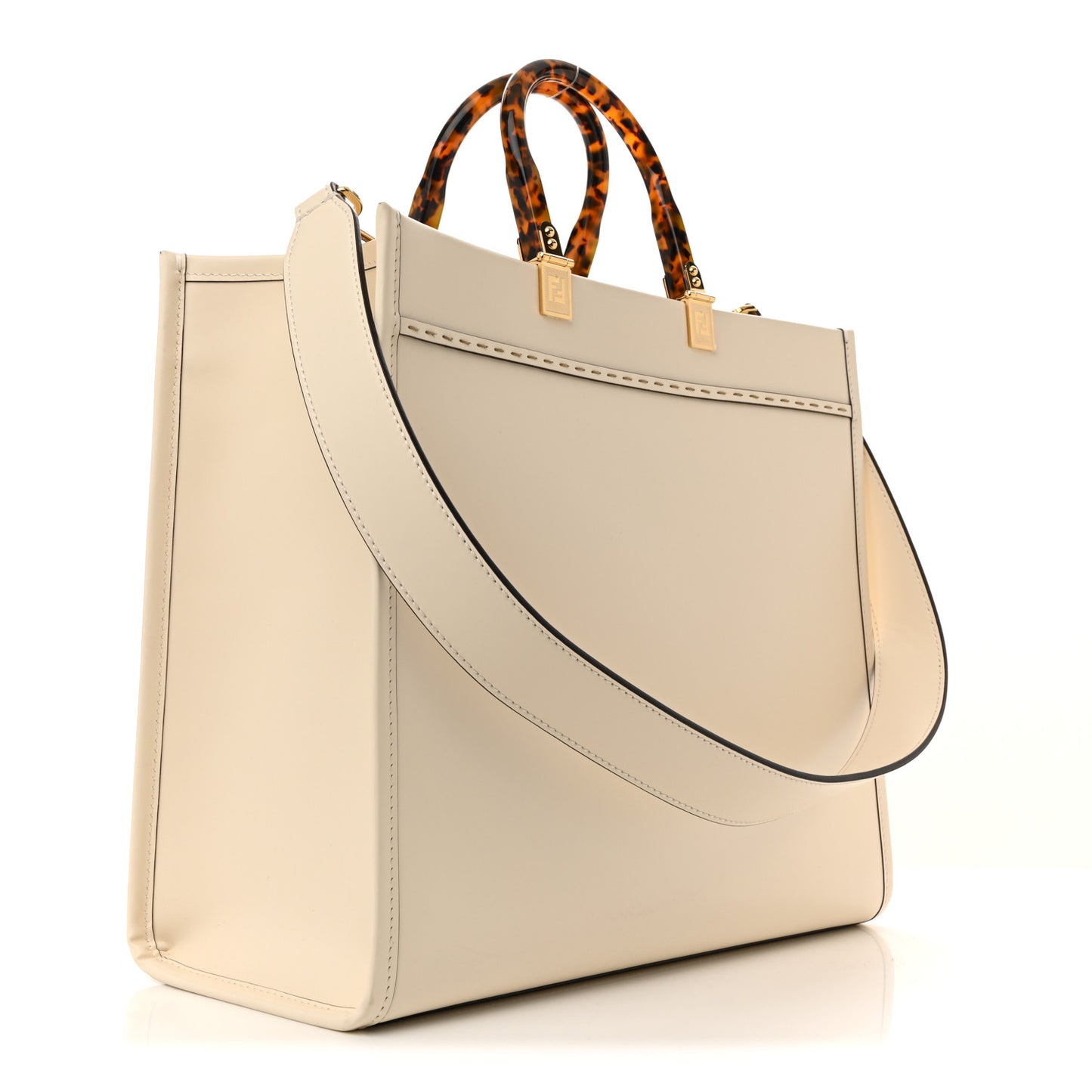 Vitello King Plexiglass Medium Fendi Sunshine Shopper Tote White Ice