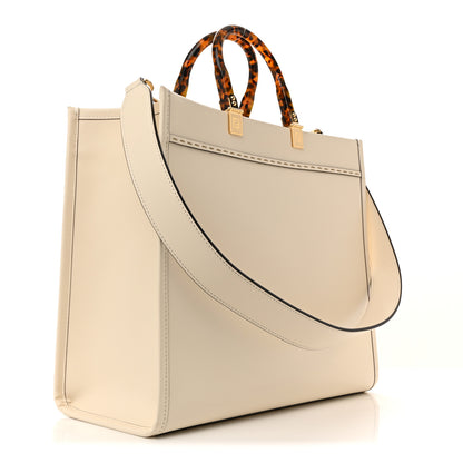 Fendi Vitello King Plexiglass Medium Fendi Sunshine Shopper Tote White Ice 3 of 12