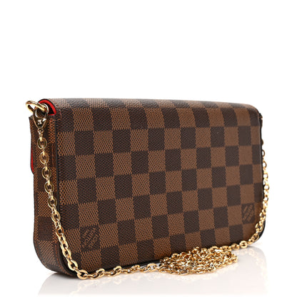 Louis Vuitton Damier Ebene Pochette Felicie Chain Wallet 4 of 9