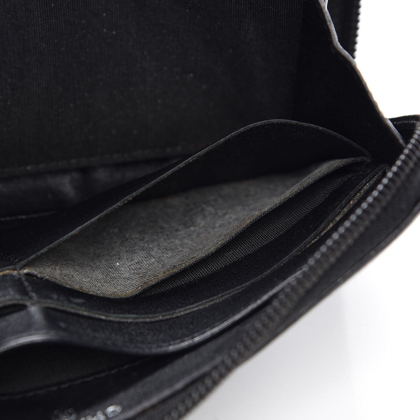 Caviar CC Timeless Large Zip Around Wallet Black