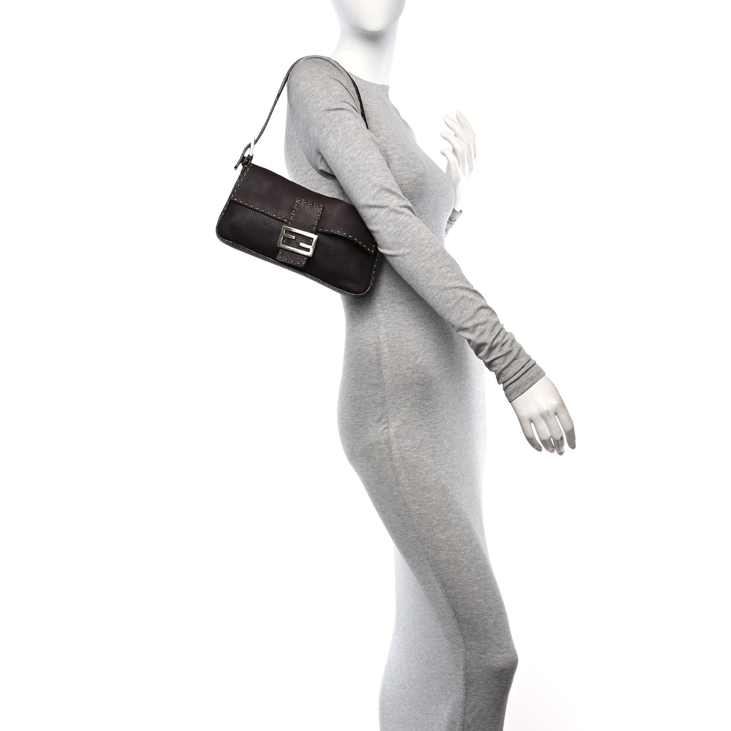 Fendi Cuoio Romano Selleria Baguette Testa di Moro 2 of 9