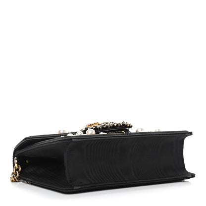 Dolce & Gabbana Moire Pearl Embellished Small Devotion Top Handle Bag Black 4 of 8