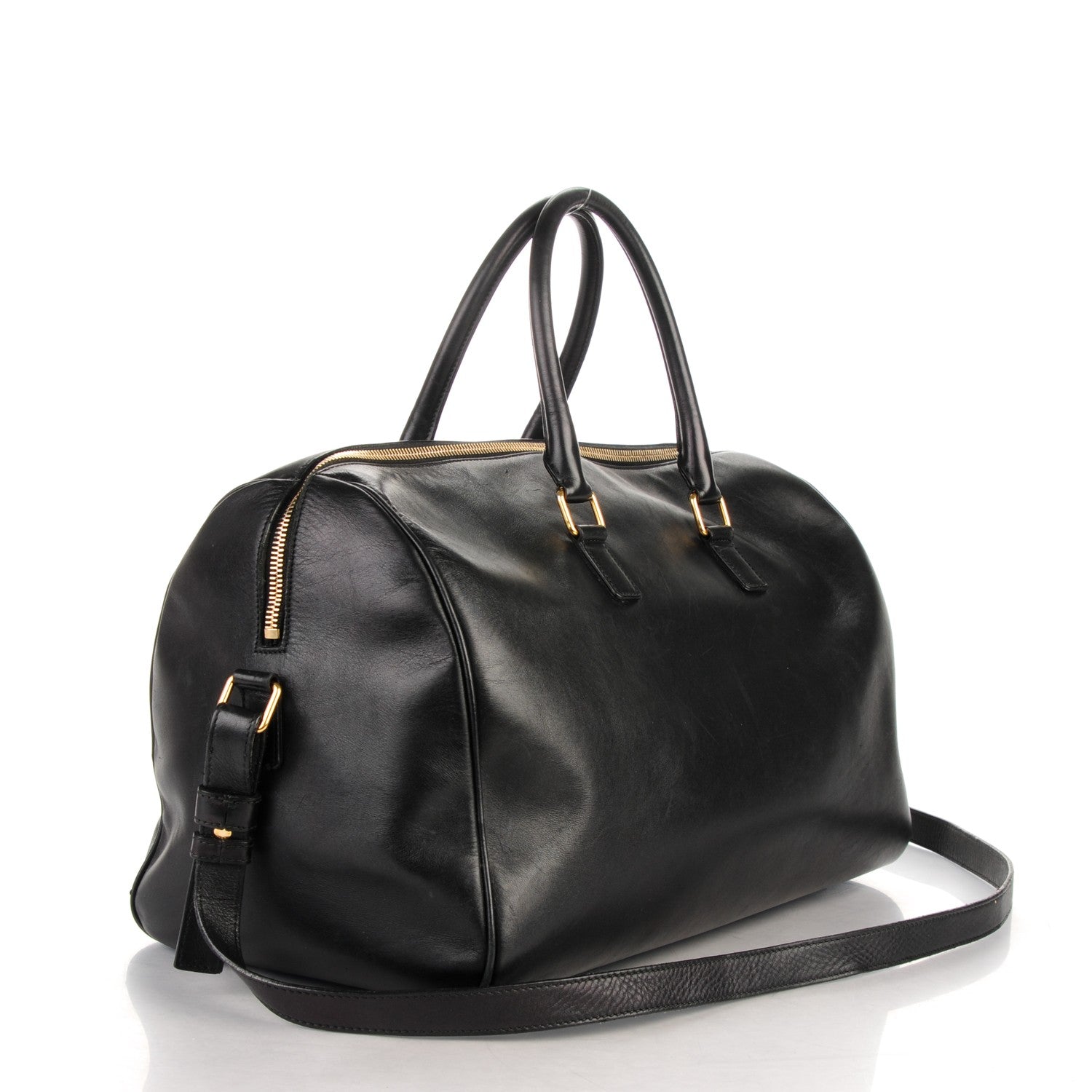 Saint Laurent Calfskin Classic Duffle 12 Black 3 of 11