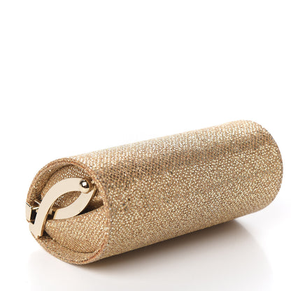 Jimmy Choo Glitter Fabric Mini Tube Clutch Gold 3 of 8