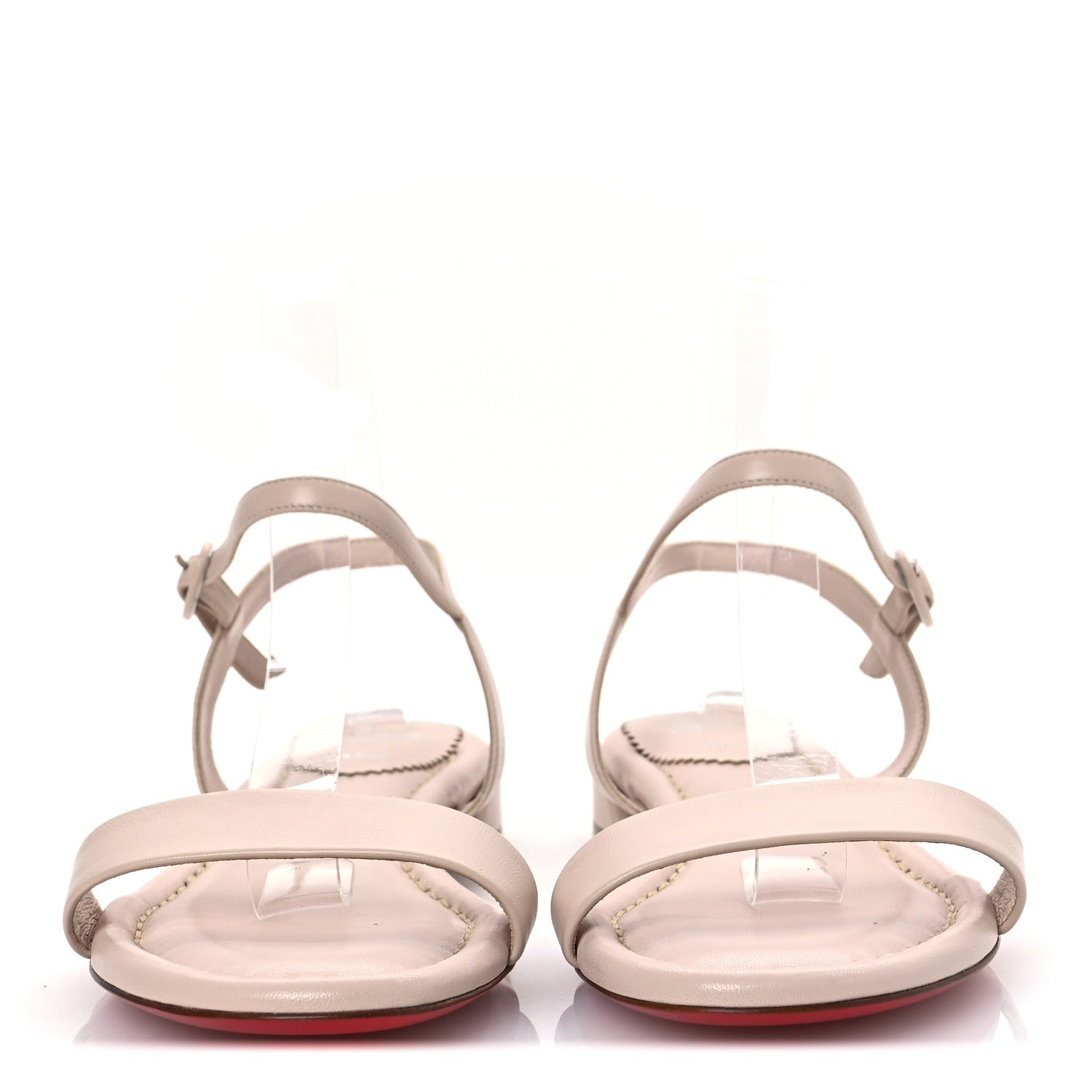 Christian Louboutin Nappa Sweet Jane 55 Sandals 38 Leche 3 of 10