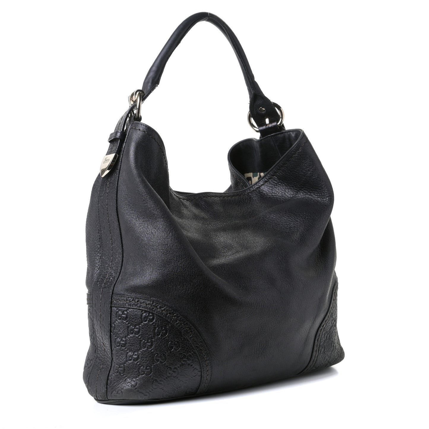 Calfskin Guccissima Trim Large Signoria Dark Brown
