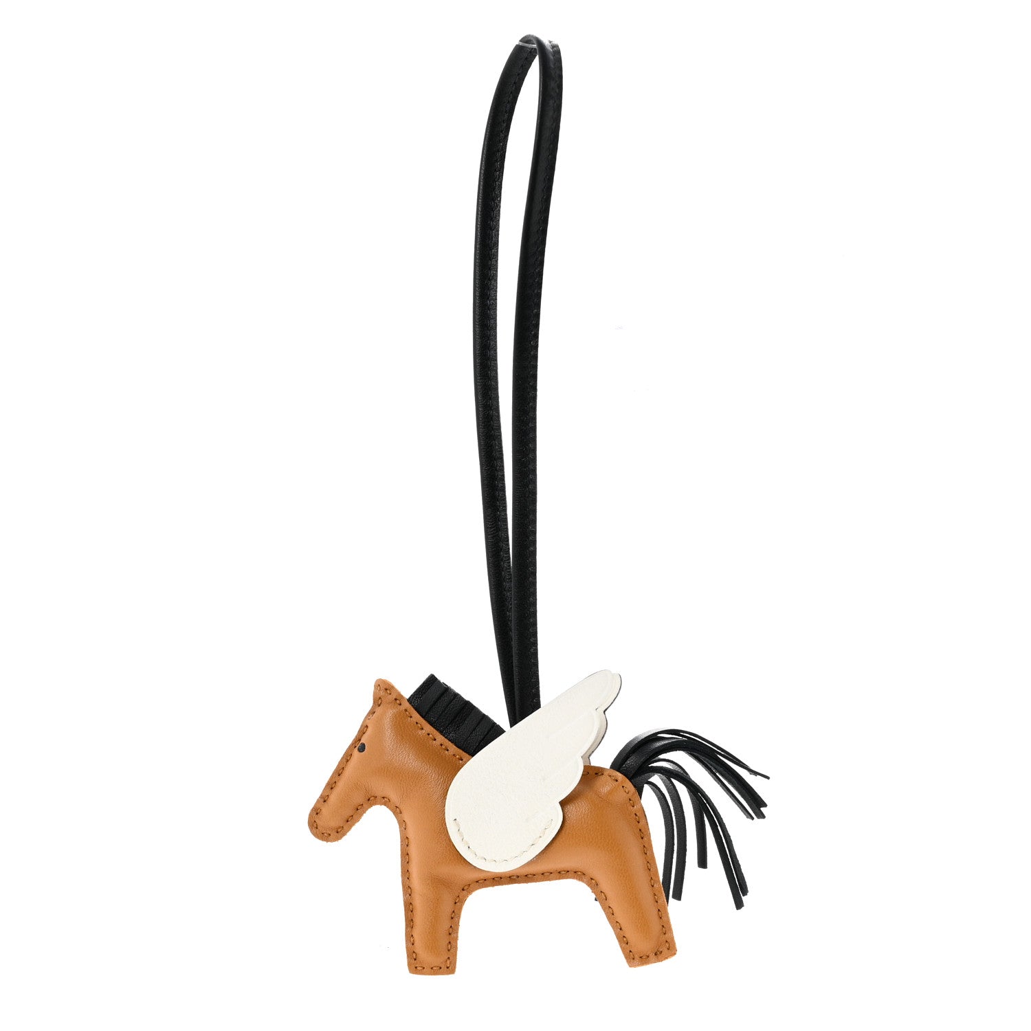 Hermes Milo Lambskin Grigri Rodeo Pegase Horse Bag Charm PM Chai Black Nata 1 of 5