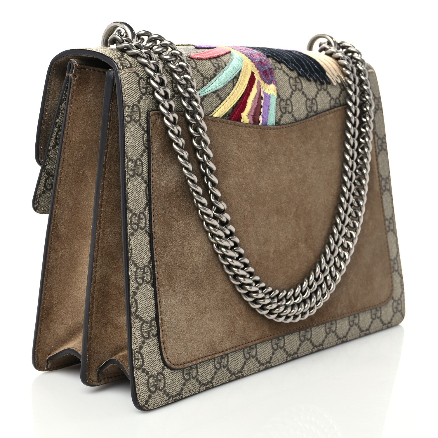 Gucci GG Supreme Monogram Embroidered Medium Dionysus Shoulder Bag Taupe 3 of 9