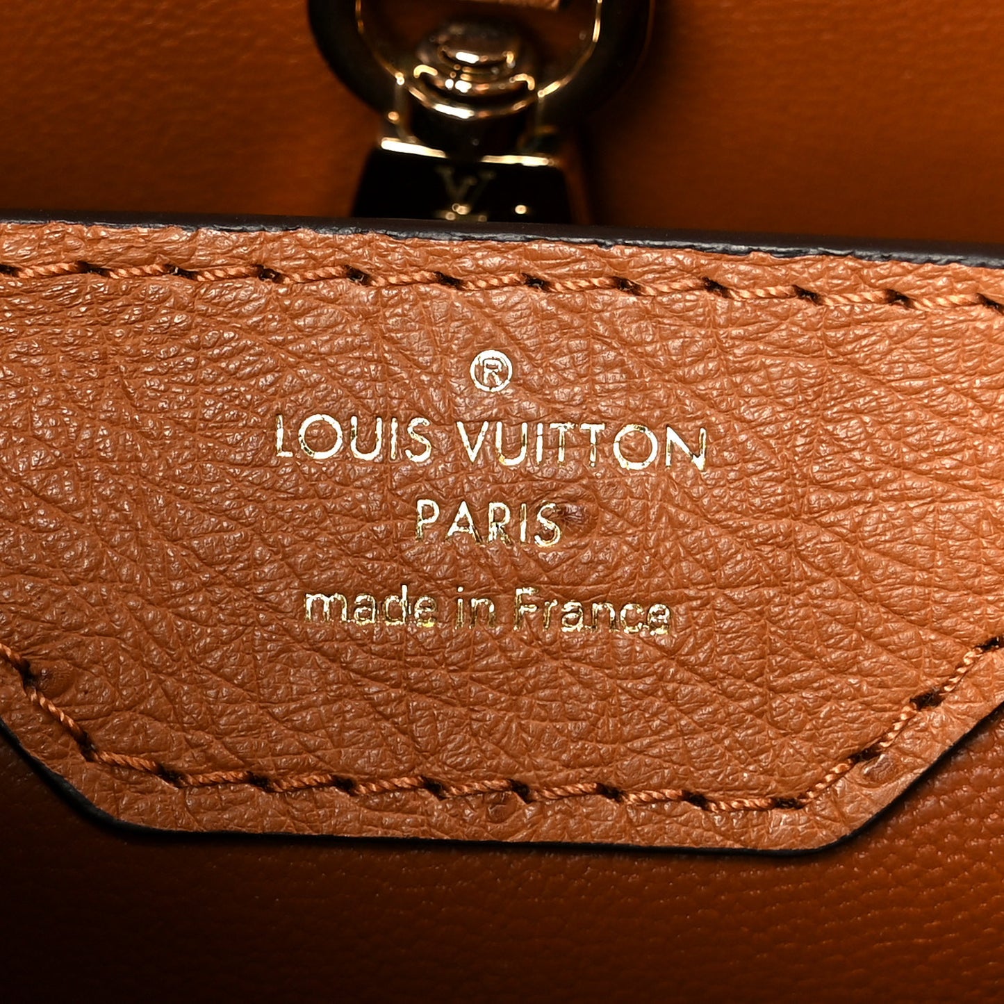 Ostrich Capucines BB Cognac